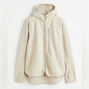 New H&M teddy fleece sport jacket light beige size small